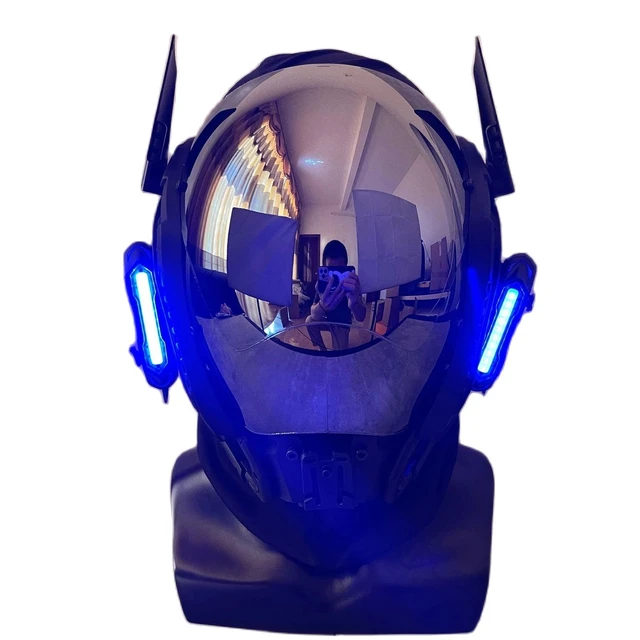 Flying Gundam Wings Mech Mask Cosplay Cyberpunk Masks With Blue