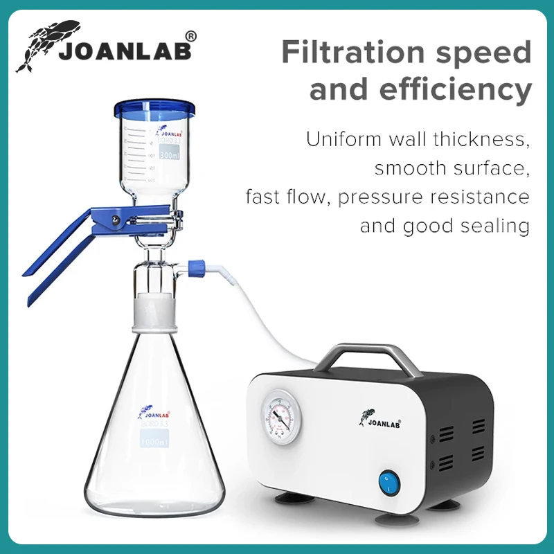 1000ml 진공 필터 장치 실험실 장비 필터 플라스크 유리 필터 모래 코어 고무 튜브와 액체 솔벤트 멤브레인 필터