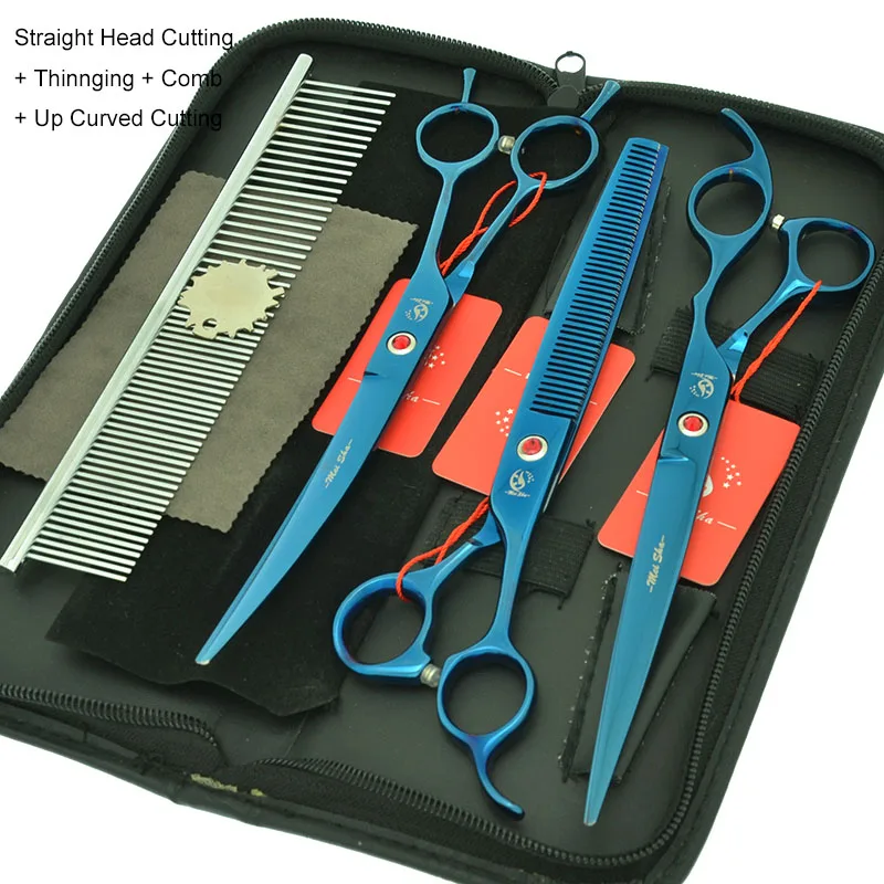 HB0274 with Case Набор ножниц для груминга домашних животных 8,0 дюймов профессиональные японские 440C ножницы для стрижки собак филировочные изогнутые ножницы с расческой HB0273 - Цвет: HB0274 with Case
