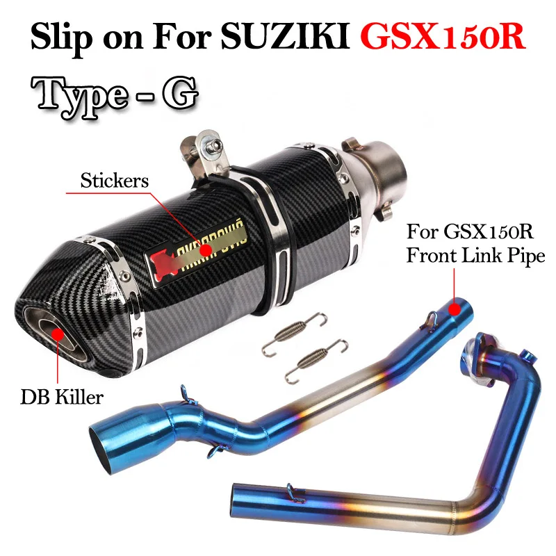 Глушитель без шнуровки для мотоцикла DB Killer 51 мм Соединительная труба для передней средней трубы для Suzuki GSX150R GSXR150 gsx150 r 150 - Цвет: Type-G
