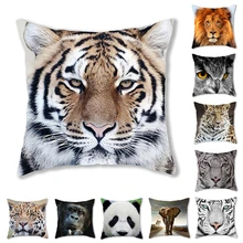 3D Tiger Cushion Covers Pillow Case Animal Pillowcase Throw Pillow Covers Decorative Sofa Chair Car Cushions Home Decor