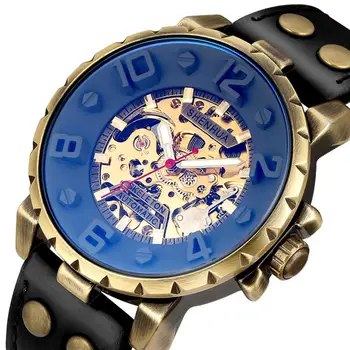 

Men Automatic Mechanical Watch Men Stainless steel Skeleton Hand wind Wristwatch Relogio Masculino For Mens Gifts