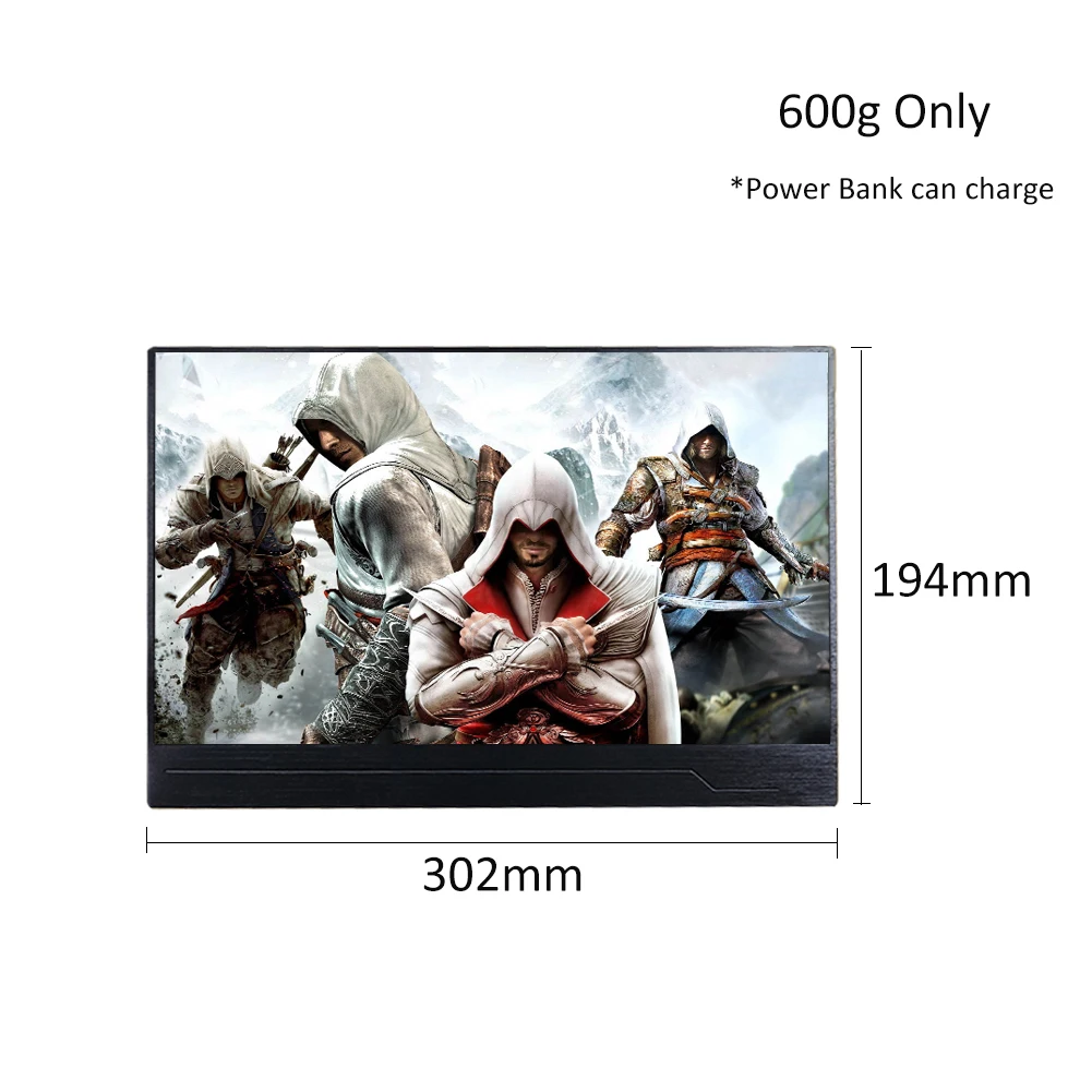 13.3" Portable Monitor PC Widows Super Thin Light Computer Gaming For XBOX PS4 Pro Siwtch Ns USB 5V2A | Компьютеры и офис