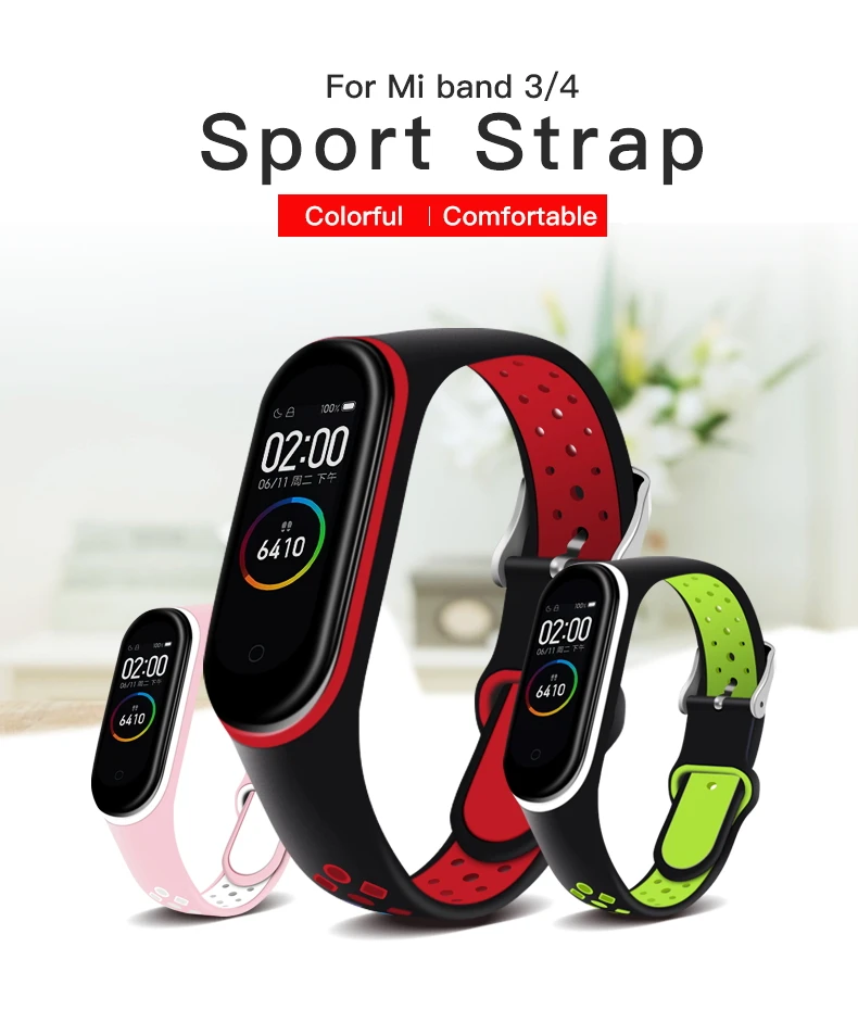 iONCT Soft Silicone strap For Xiaomi mi band 4 strap watch wrist bracelet Sport correa Mi band 3 Strap Miband Smart accessories