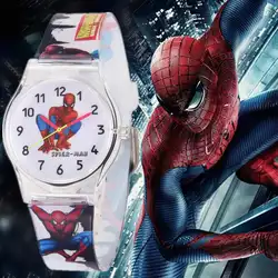 2019 Новые водонепроницаемые крутые детские часы с рисунком Человека-паука, кварцевые часы для школьников, детский подарок, наручные часы