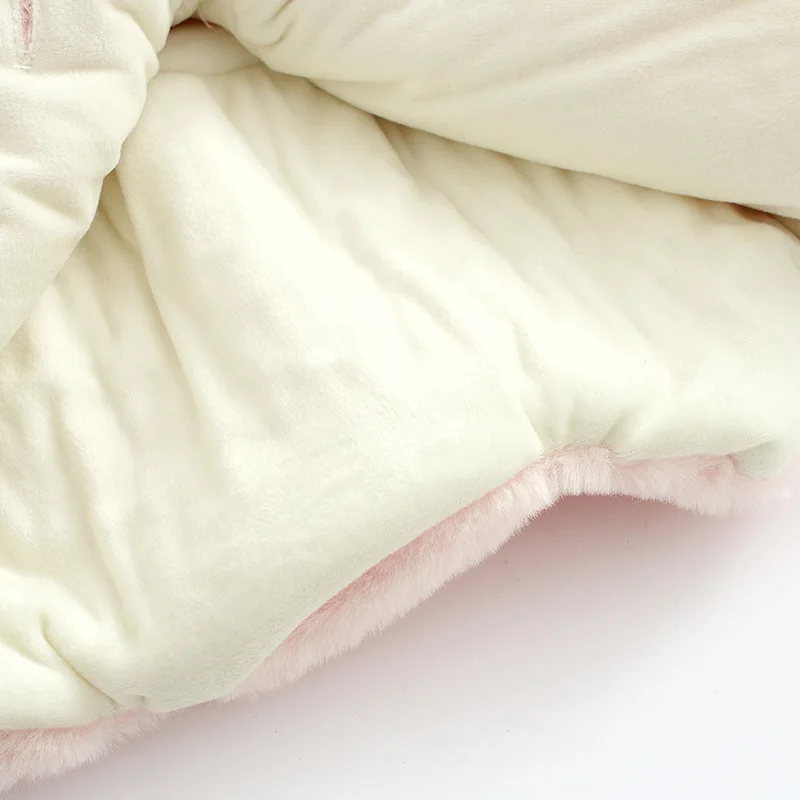 Winter Newborn Baby Girl Clothes Rabbit Ear Plush Baby Jacket Christmas Girls Fur Coat Snowsuit Warm Hooded Infants Outwear