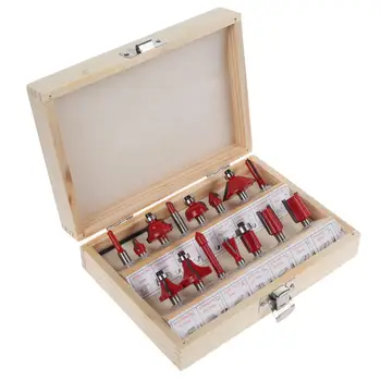 

15Pcs/Set Woodworking Milling Cutters 1/4in Shank Carbide Router Bit for Wood Cutter Engraving Cutting Tools