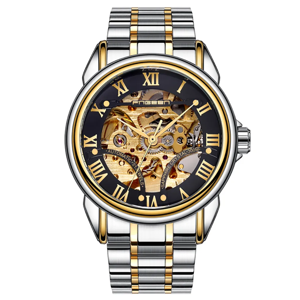

Luxury Mechanical Men Watches Water Resistant Stainless Steel Watch Automatic Mechanical Men Watch Self-winding Clock Hombre