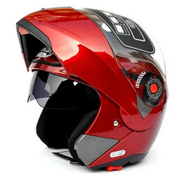 

Motorcycle Flip Up Double Visor Helmet DOT ECE Moto Motorbike Helmet With Inner Sun Visor Unisex Helmets Jiekai 105