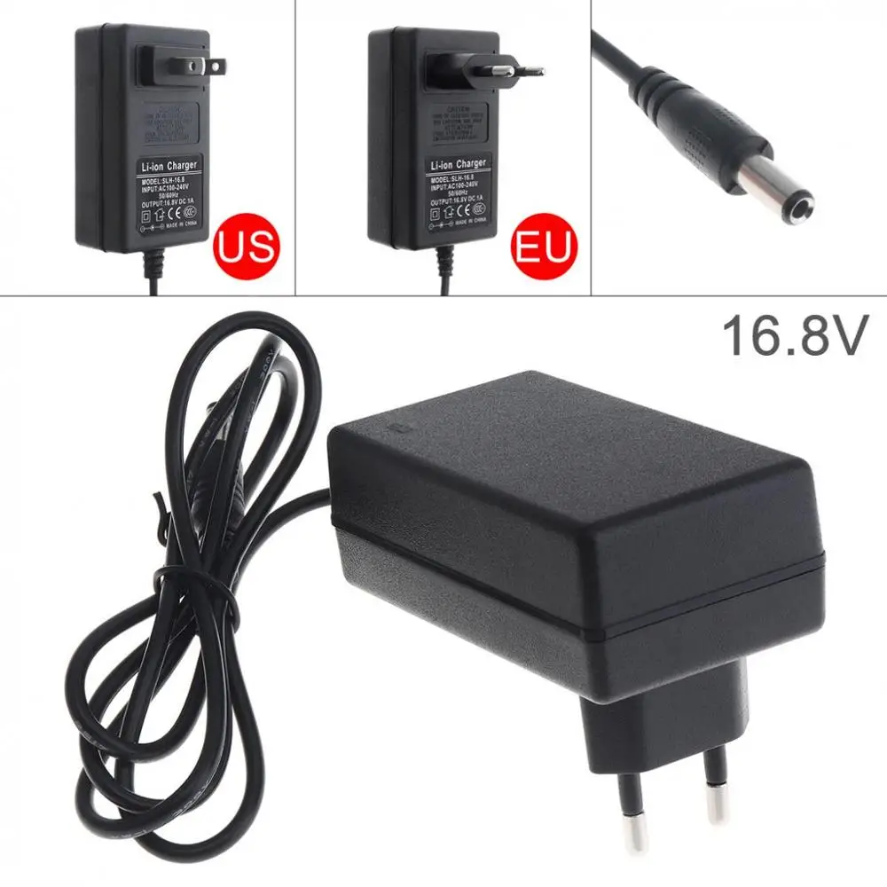 90cm 16.8V Power Adapter Charger with EU Plug and US Plug for Lithium Electric Drill / Electric Screwdriver eu plug for cwt kbc 024f ac adapter 12v 2a 24w charger 7832he e2 video recorder power supply 5 5x2 5mm