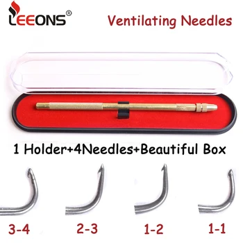

Leeons Professional Ventilating Needles Bronze Ventilating Holder And Needles For Making Lace Wig 4 Size Needles Crochet Hook