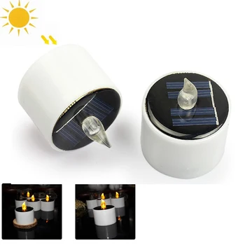 

Solar candle lamp decoration electric lamp rechargeable LED candle lamp tea water lamp home bar bedroom living room garden