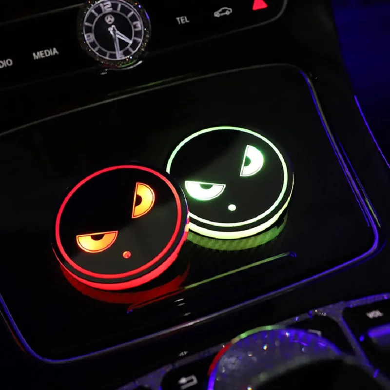 2X светодиодный автомобильный подстаканник, светильник с логотипом для Toyota Nissan Ford Volkswagen AUDI Honda Mazda hyundai KIA, светящиеся аксессуары