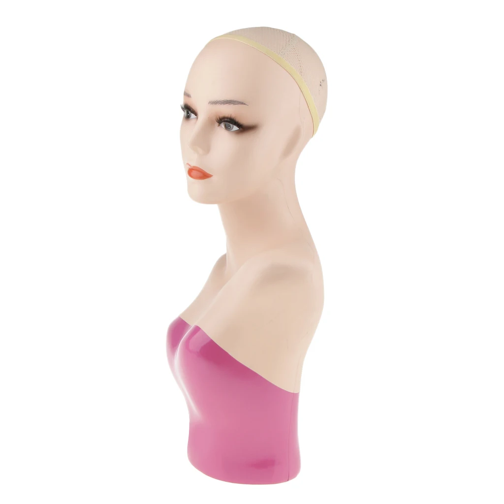 Female Mannequin Head Bust Wig Jewelry Scarf Hair Display Model Stand & Net