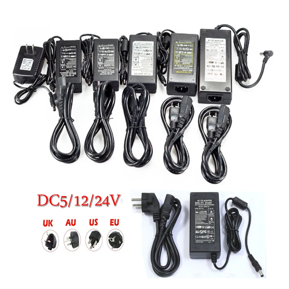 AC 110V 220V DC/DC 5V 12V 24V 1A 2A 3A 6A 8A 10A Мощность адаптер питания для 5050 3528 5630 Светодиодные