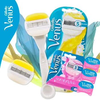 

Original Gillette Venus Women Safety Razor Smooth Shaver Body Hair Removal Manual Shaver Trimmer Epilator Shaving Blades Refills