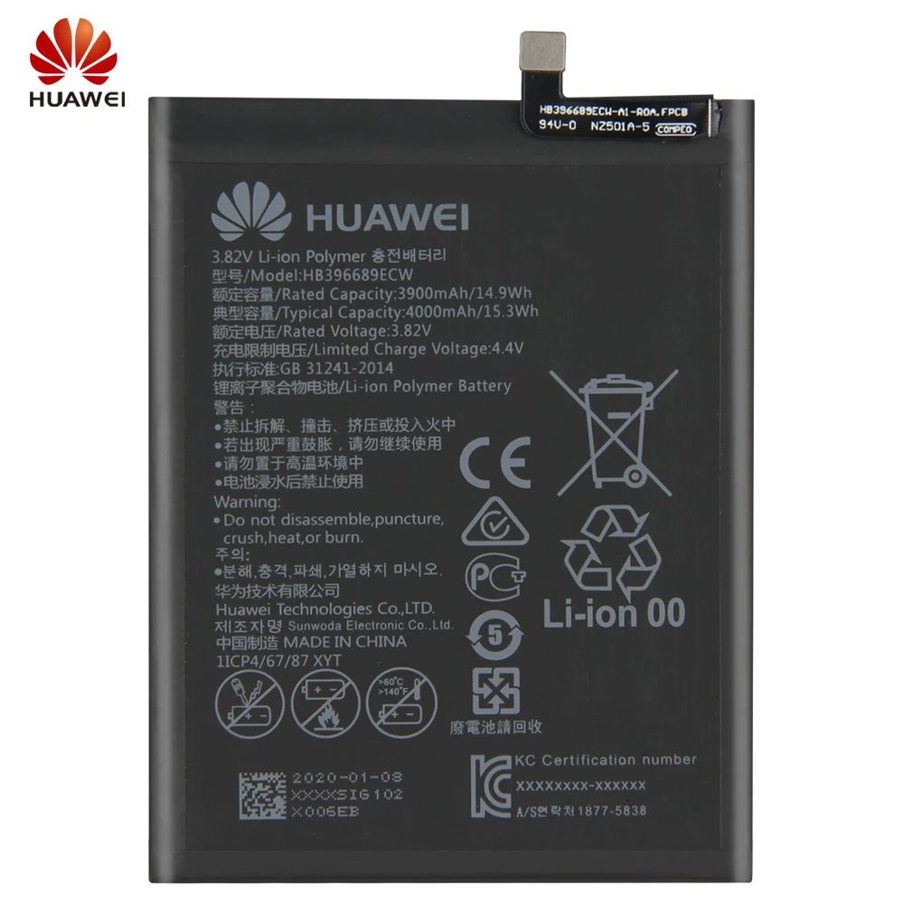 Huawei HB396689ECW аккумулятор для телефона Mate 9 Mate9 Pro Honor 8C 4000 мАч Оригинальная батарея +