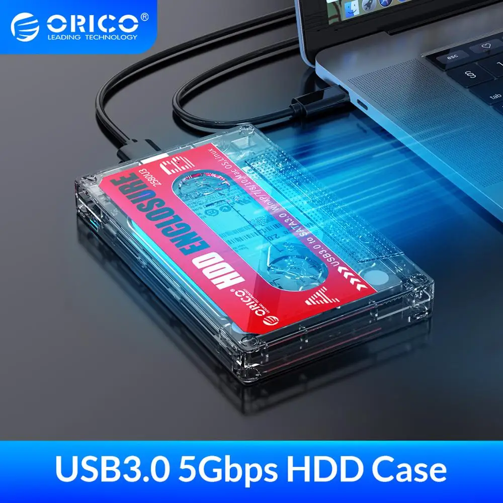 Чехол ORICO для жесткого диска 2 5 '' прозрачная коробка с кассетной лентой HDD SATA