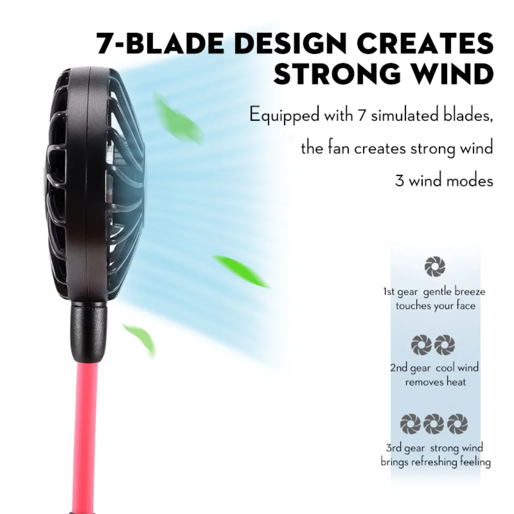 

Handheld Fan-lazy Hanging Neck Fan-folding-360 Steering-USB Charging Small Fan With Aromatherapy Pads