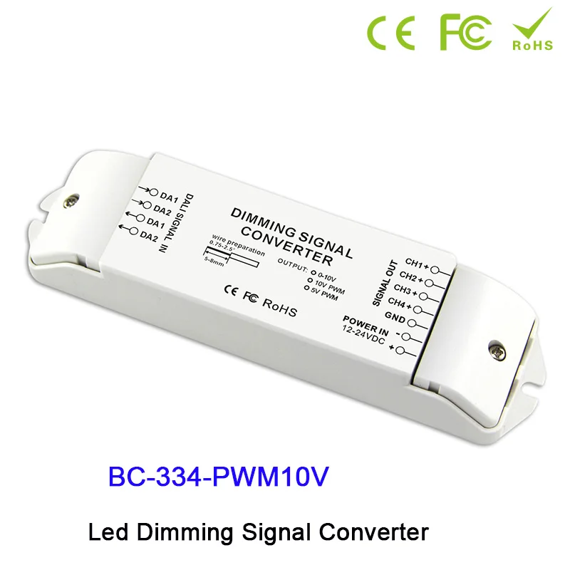BC-344-PWM 10V Светодиодный драйвер контроллер DC12V-24V DALI до 0-10 В/PWM5V/PWM10V 4 канала преобразователь сигнала DALI для светодиодный светильник - Цвет: BC-344-PWM 10V