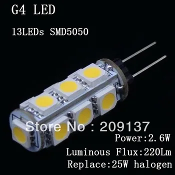 

g4 Led bulb 2.6W dc 12v SMD5050 led light warm white/ white lamp g4 led light g4 led 10pcs/lot