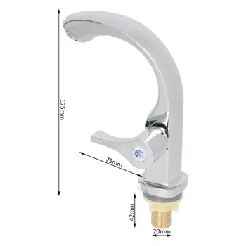 

Kitchen 1/2\" Connect Basin Faucet Deck Mounted Single Cold Water Tap Chrome Plated 63HF