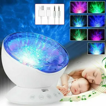 

Sleep Aid Ocean Wave Projector Night Light With Usb Remote Control Usb Colorful Starry Sky Projection Lamp Music Player Speaker