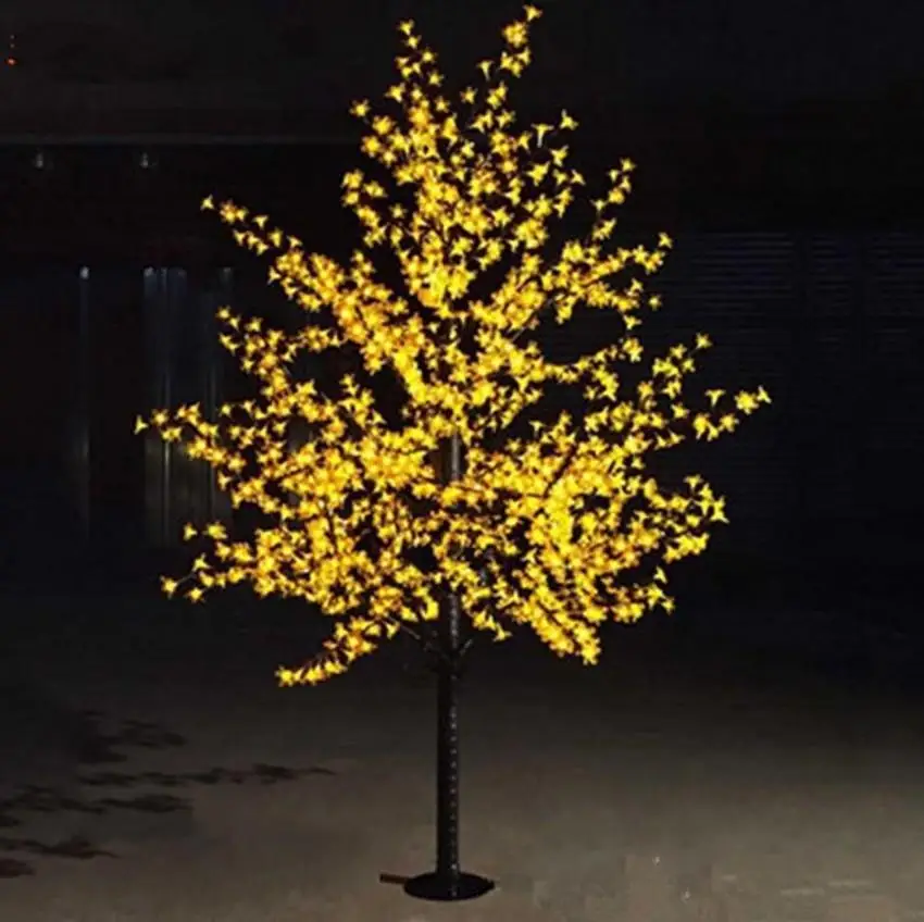 1,5 м 1,8 м 2 м Блестящий светодиодный светильник вишневого цвета для рождественской елки, водонепроницаемый садовый пейзаж, декоративная лампа для свадебной вечеринки, ПИС - Цвет: Цвет: желтый