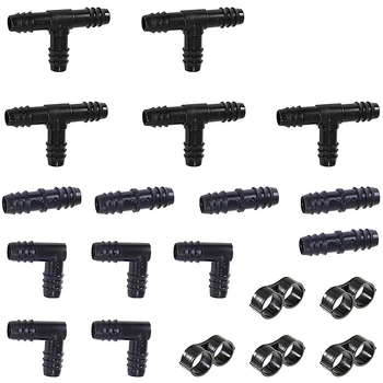

Irrigation Fittings Kit for 1/2 Inch Tubing - Tees, Couplings, Elbows, End Cap Figure 8 Plugs - Barbed Connectors