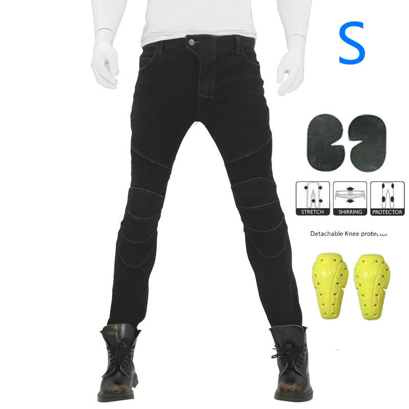 

Women's Men's Denim Pants Jeans Combat Padded Motorcycle Biker Riding Trouser