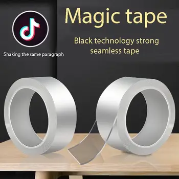 

Width 3cm Thickness 2 mm Reusable Adhesive Silicone Tape Anti-Slip Double-sided Wall Stickers Double Sided Nano Magic Tape