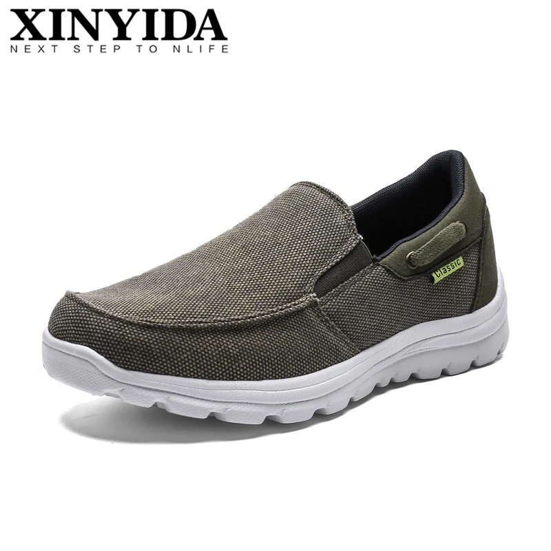 

2020 High Quality Men Canvas Shoes Slip On Breathable Flat Casual Shoes Fashion Ventilate Lightweight Men Shoes Plus Size 39-48