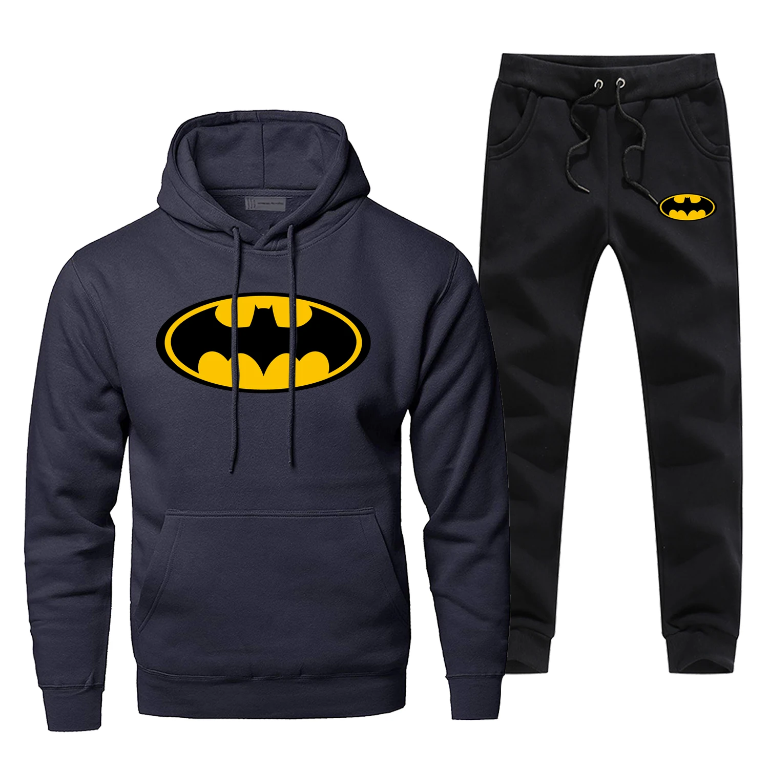 Batman Print Fashion Men's Full Suit Tracksuit Superhero Bat Man Sweatpants Hoodies For Men 2 Piece Set Fitness Warm Streetwear Batman Print Fashion Men's Full Suit Tracksuit Superhero Bat Man Sweatpants Hoodies For Men 2 Piece Set Fitness Warm Streetwear