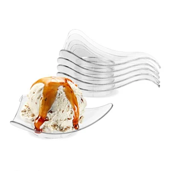 

Promotion - Party Suppliers, Disposable Plastic Tableware, 75*80mm Transparent Dessert Mini Appetizer Plate, 20/Pack