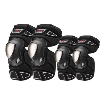 

WOSAWE Stainless Steel EVA Protective Layer Sports Knee Pads Elbow Protector Set for Cycling Motocross Motorcycle Snowboard Ride