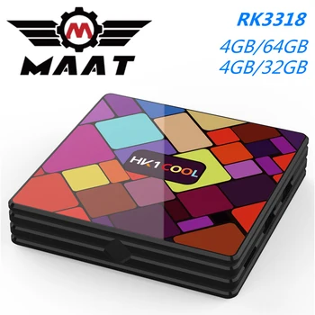 

MAAT HK1 COOL Android 9.0 Smart TV Box 4K Set Top Box RK3318 Rockchip Media Player Quad Core 4GB Ram 64GB 5G Dual Wifi TV Box