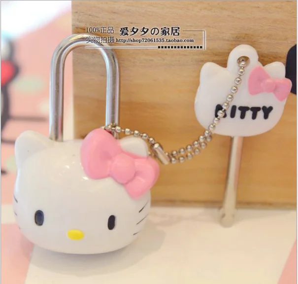 

New Cute Kitty Cat Mini Diary Lock.Cartoon Padlock Drawer Handles Locks for Zipper Bag Backpack Handbag Suitcase Drawer Gift