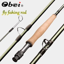 Obei Emerald  Fly Fishing Rod 8/9/10FT Light Weight Travel  Fly Rod Carbon Fiber Rod Medium Fast  4/5/6/7#Action River Fishing