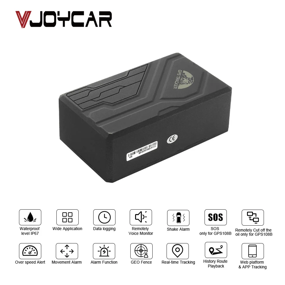 Vjoycar TK108 GPS Tracker Voice Monitor 10000mAh with Magnet Optional Function Cut Off Oil GPS Locator SOS Alarm Updated TK104