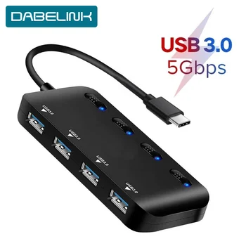 

USB Hub USB 3.0 Hub Type C Multi USB Splitter Adapter 4 Ports Speed Mini Multiple 3 Hab usb3.0 HUB Port USB-Hub Expander For PC
