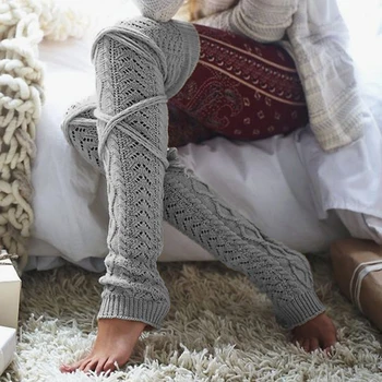 

1 Pair Protector Adult Crochet Knitting Ankle Cuffs Footless Over Knee Boots Cover Leg Warmer Fashion Autumn Winter Solid