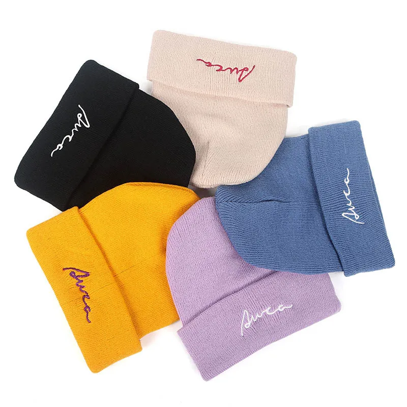 

Winter Letters Embroidered Knit Beanies Cap Men Womens Beanie Hats Hip Hop