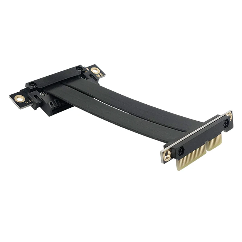 Pcie x4 Cabo de Riser Duplo 90 Graus Ângulo Direito Pcie 3.0x4 para x4 Cabo de Extensão 8gbps Pci Express 4x Riser Cartão Fita Extensor - Imagem 5