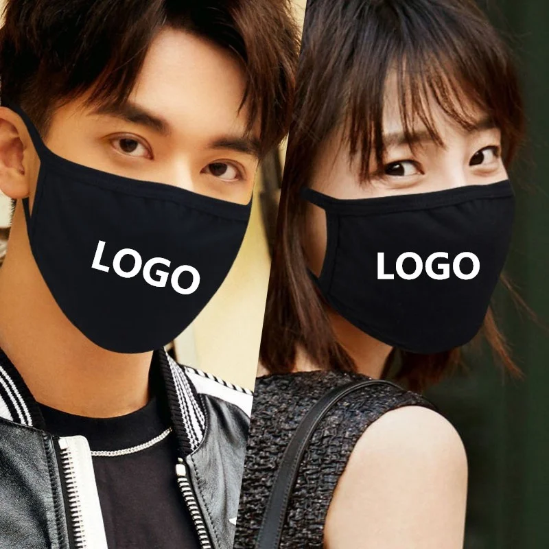 Print Advertising Cotton Face Masks Black Dust Cotton Anti Dust Face Mask Mouth Cover Individual Package Respirator