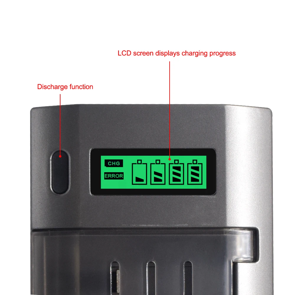 Battery Charger PALO Multi Usage 4 Slots LCD Display Battery Charger For Nimh Nicd 1.2V AA AAA C D Size or 9V Rechargeable Battery Quick Charger charger adapter battery charger battery charger adapter
