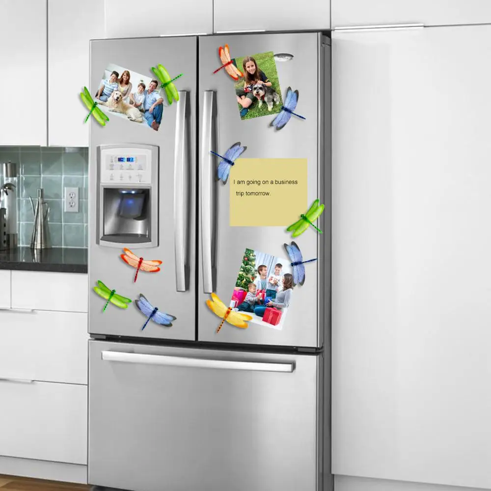 4 шт. 3D стрекоза форма холодильник магнитный холодильник стикер домашний Декор набор vinilos decorativos para paredes стикер@ 10