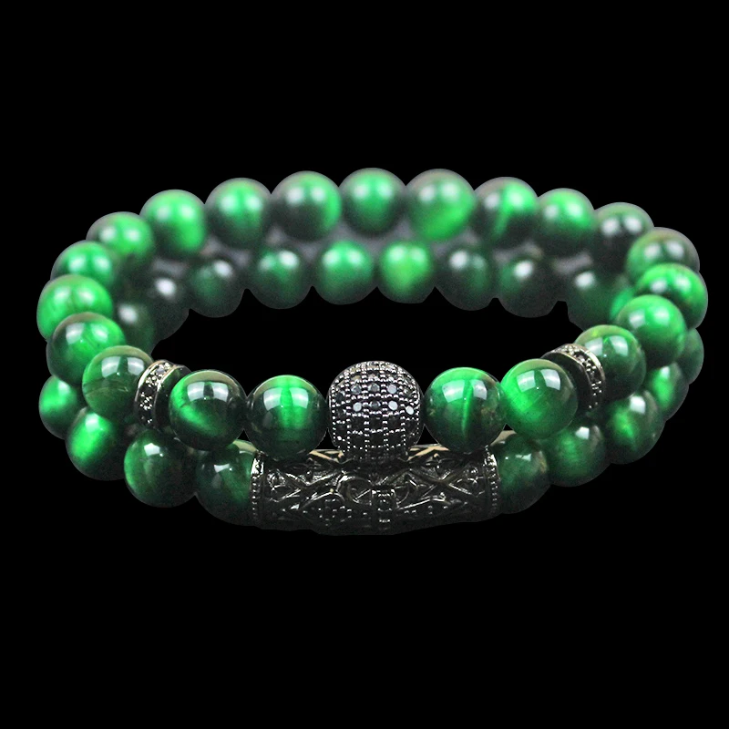

Natural Blue Lapis Tiger Eye Stone Bracelets Bangles Classic Crystal Ball Beaded Charm Bracelet for Women and Men Yoga Jewelry