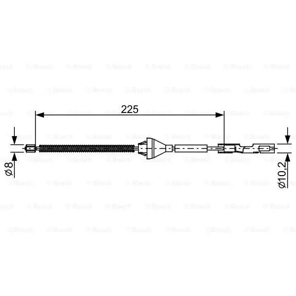 Трос ручного тормоза зад. л./п. drum\ Ford Focus all 04-08 BOSCH