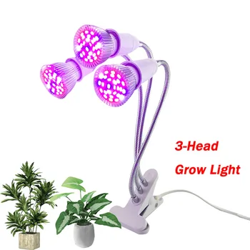 

18/28 Plant LED Full Spectrum Grow Light New 3-Head Flower Seeding Growth Lamps For Home Greenhouse Indoor Cultivo LED Hydro