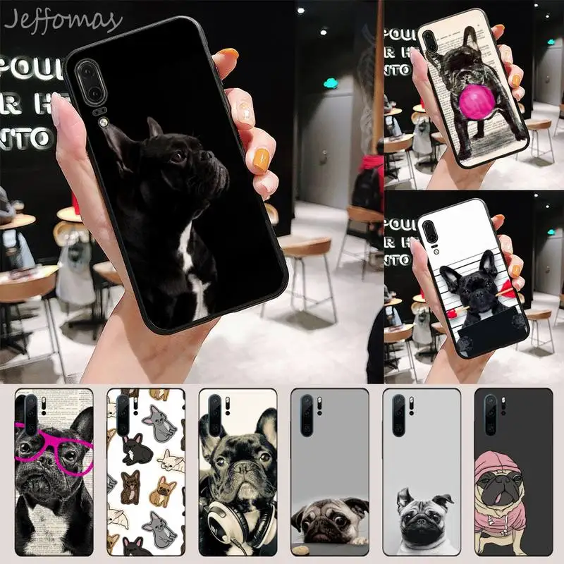 

Cute Funny French Bulldog Phone Case For Huawei P 9 8 10 40 Mate 30 Honor 8 8A 20 20s 9x nova 6se 5t Y9s PSMART lite pro 2017